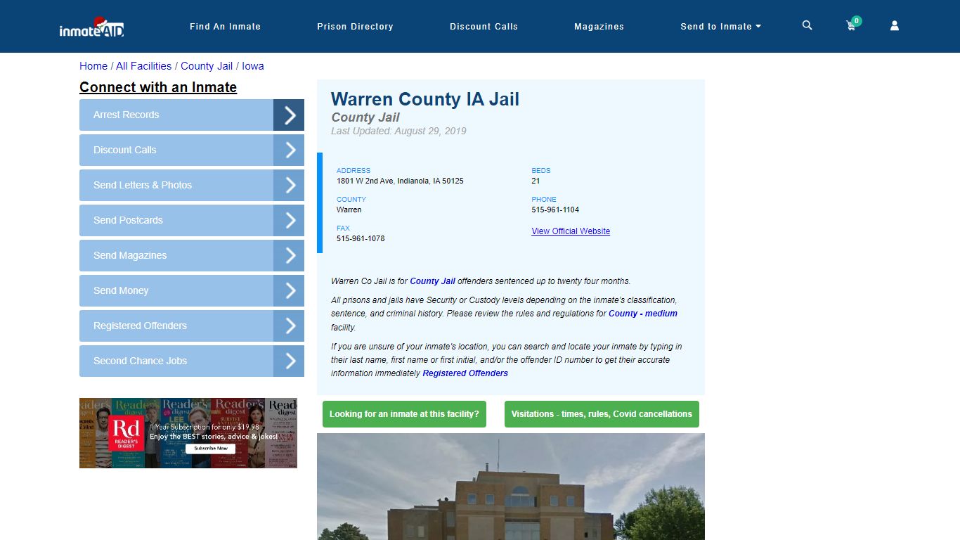 Warren County IA Jail - Inmate Locator - Indianola, IA