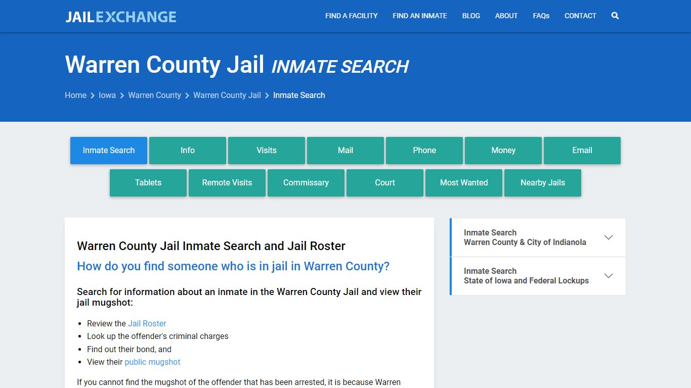 Inmate Search: Roster & Mugshots - Warren County Jail, IA