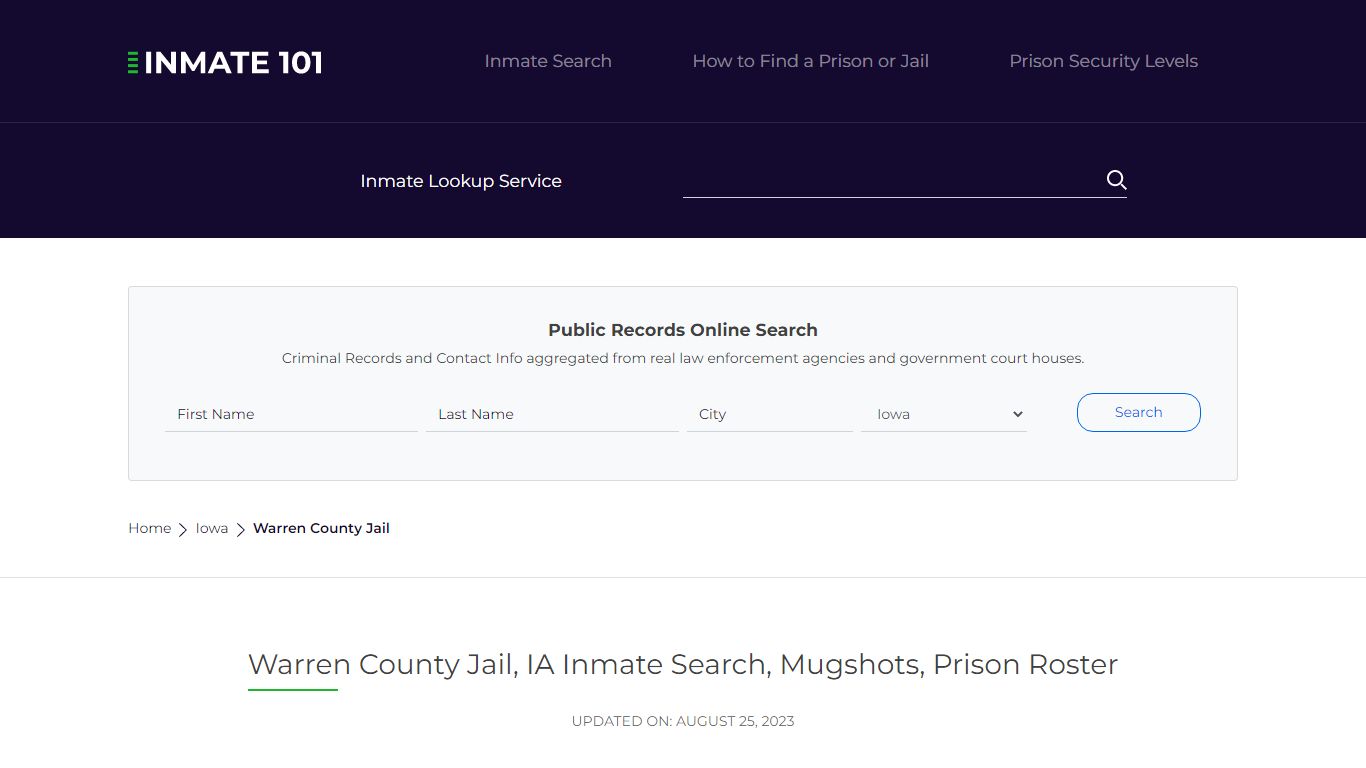 Warren County Jail, IA Inmate Search, Mugshots, Prison Roster